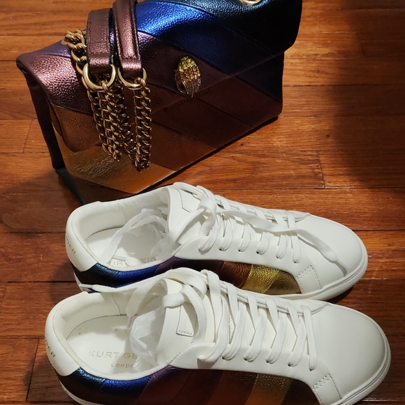 Kurt Geiger White and Gold Sneakers - Picture 3 of 3